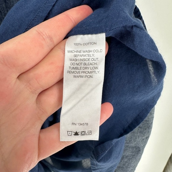 Vineyard Vines Blue Chambray Cotton V-Neck Sleeveless Fit & Flare Dress Size 4 - Picture 13 of 15